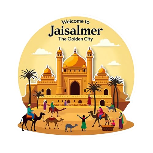 Image of Naxon Jaisalmer City Theme Souvenir Wooden Fridge Magnet for Refrigerator - Printed Fridge Magnet for Kitchen & Home Decor | Perfect Souvenir Gift | Size 3x3 in | Pack of 1
