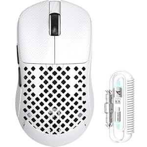 MAMBASNAKE M2 Ultra-Lightweight Wireless Gaming Mouse, PAW3395PRO Sensor 40000 DPI, 41g Carbon Fiber, Mouse Coiled Cable, Tri-Mode 2.4G/Bluetooth/Wired, 100M Clicks, Cloud Driver, Ergonomic Design