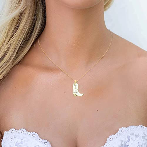 Cowgirl Country 14k Western Cowboy Boot Necklace Jewelry for Women - Perfect Western Jewelry for Women Cowgirl2