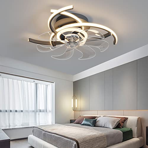 REYDELUZ Ventilador De Techo Led Con Luz Regulable Luces De Ventilador De Techo Con Control Remoto Luces De Ventilador De Velocidad De Viento Ajustables Para Sala De Estar Dormitorio Pasillo Comedor