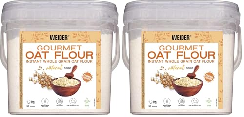 Weider Oat Gourmet. Harina de Avena Integral. Fuente de proteína con bajo contenido en azúcares. Sabor Neutro (1,9 kg) (Paquete de 2)