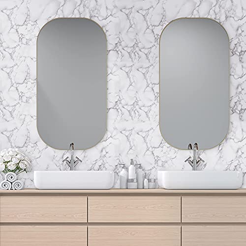 Caltero Marble Contact Paper 15.7" x 118" White Grey Wallpaper Peel and Stick Glossy Marble Self Adhesive Contact Paper for Countertop Kitchen Cabinets Bathroom Caltero Marble Contact Paper 15.7" x 118" White Grey Wallpaper Peel and Stick Glossy Marble Self Adhesive Contact Paper for Countertop Kitchen Cabinets Bathroom