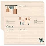 HSYTEK Lot de 50 cartes de recette 15 x 10 cm pour écrire des deux côtés, livre de recettes à écrire à faire soi-même