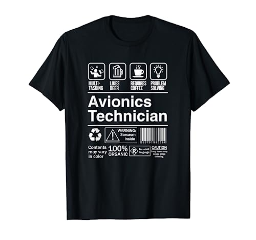 Avionics Technician Funny Description Label T-Shirt