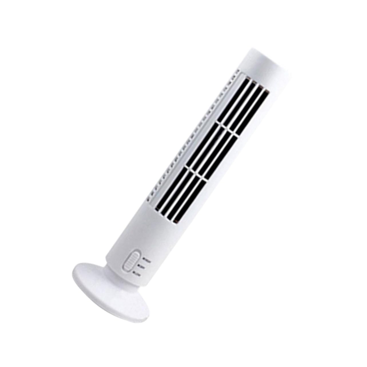 Mini Portable USB Tower Fan Bladeless Cooling Speed Settings for Home Office Bedroom White Design