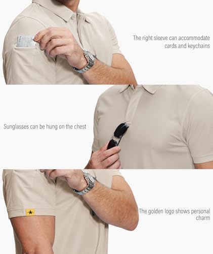 Image of ZITY 5 Pack Mens Polo Shirt Short Sleeve Sports Golf Tennis T-Shirt Moisture-Wicking Summer Shirts