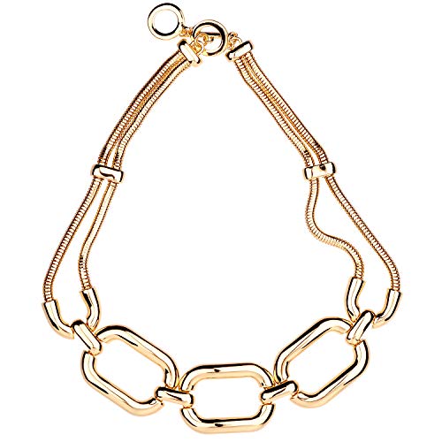 Jones New York Gold Three Huge Chains Statement Collar Necklace