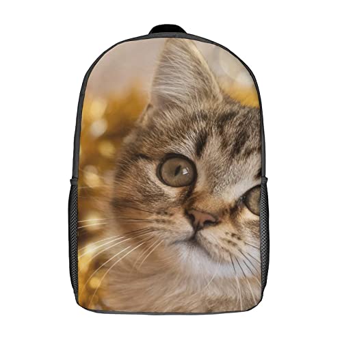 Sac d'école unisexe chat grand format 17" anti-encombrement