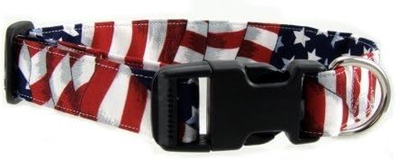 Flag Soft Adjustable Dog Collar with Quick Release Buckle Large