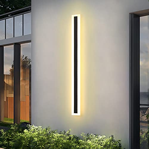 Applique d'extérieur LED YangRy IP65 noire en aluminium et acrylique blanc chaud pour patio