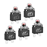 MECCANIXITY Circuit Overload Protector 5A/10A/15A/20A/30A AC125/250V DC32V Push Button Thermal Circuit Breaker for Air Compressor with Waterproof Caps