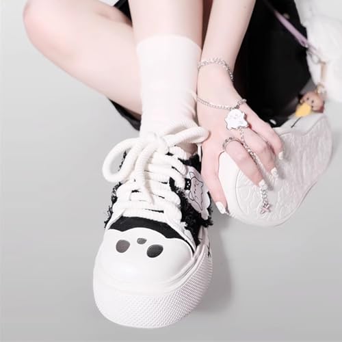 Y2K Goth Platform Canvas Sneakers - Retro Chunky Sole Women's Shoes, Punk Style Comfortable Walking Shoes, Vintage Y2K Aesthetic Sports Shoes4