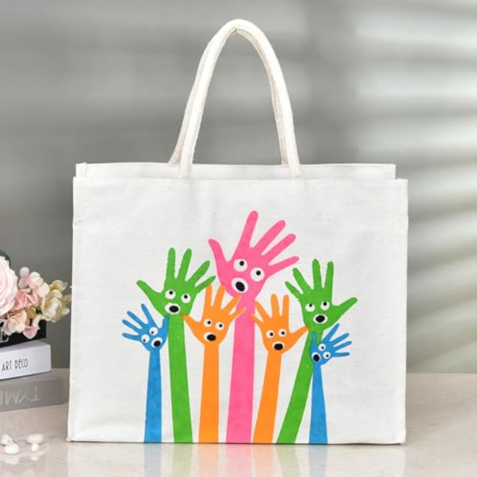Canvas Carry Bag with Zipper for Grocery Storage
