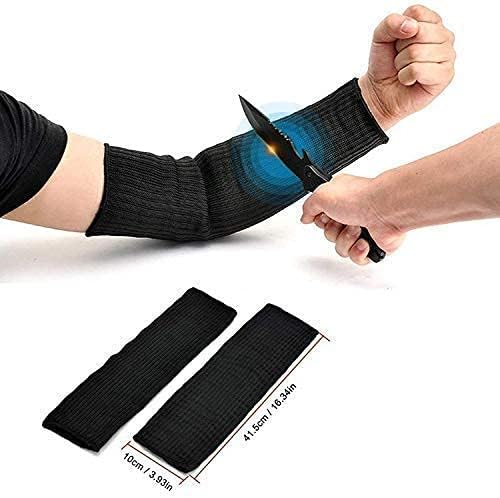 Yosoo Arm Protectors, Arm Protection Sleeve Anti-Cut Burn Resistant Steel Wire Armband - Level 5 Protection Anti Abrasion Safety Guard for Gardening Warehouse Factory Work ,Travel Camping(A Pair)
