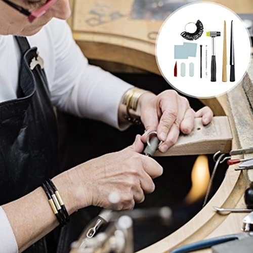 Ring Sizer UK Ring Making Tools Set, Ring Sizer Measuring Repair Tools Kit with Ring Mandrel Rubber Hammer Finger Ring Gauges Measurement Polishing Tool for Jewellery Making