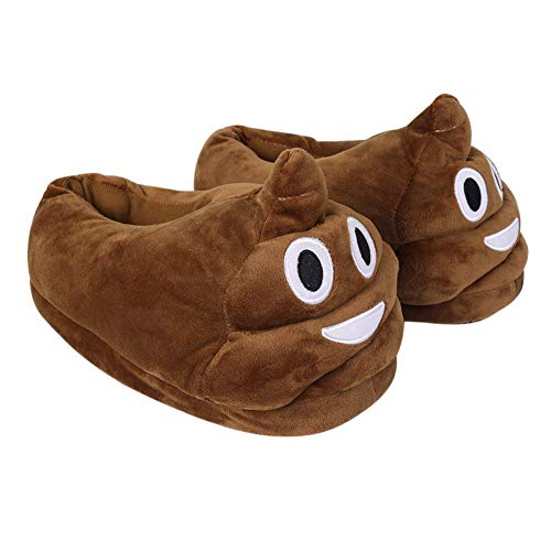 LUOLAX Emoji Poop Slippers Non-Slip Plush Cotton Comfortable Indoor Shoes For Men & Women Non-Skid Footpads (Poop)