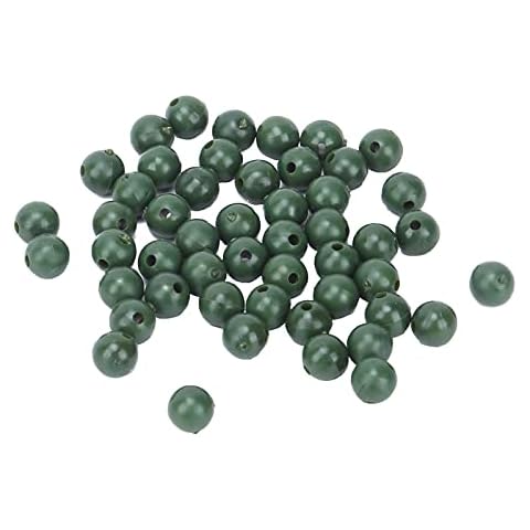 plplaaoo 50 Stück 8 mm Angelperlen, Space Beans Set Silica Gel Angelschnur Stopper Kollisionsvermeidung Bohnen zum Angeln(Grün) Cover