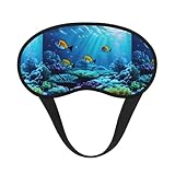 Tranquil - Antifaz para dormir con paisaje subacuático, antifaz para ojos, diseño opaco, ultra suave y cómodo para hombres y mujeres