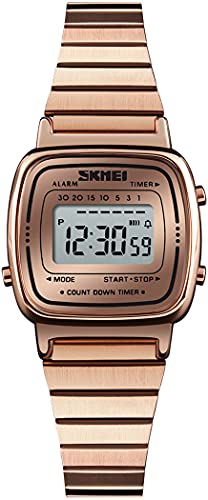 MASTOP Women's Quartz Watches Ultra-Thin Gorgeous Simple Petite Wrist Watches Small Dial Mesh Steel Bracelet (Rose Gold)