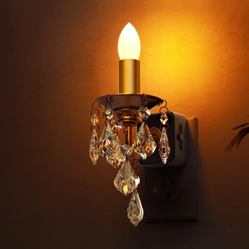 Image of L LOHAS LED Candle Night Light, Night Lights Plug into Wall, LED Candle Night Light with Light Sensor, 0-100LM Dimmable Nightlight, for Dinning Room, Living Room, Bathroom, Hallway