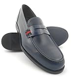 Zerimar Zapatos Castellanos Hombre | Mocasin Antifaz Hombre | Mocasines Hombre| Zapatos Hombre Vestir (Azul Marino, Numeric_45)