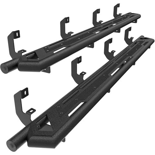 Image of Crew Cab Running Boards Side Steps Compatible with 2019-2025 Chevy Silverado & GMC Sierra 1500 (Excl 2019 Ld /Lt), 2020-2025 Chevrolet Silverado /GMC Sierra 2500 HD 3500 HD Crew Cab Black
