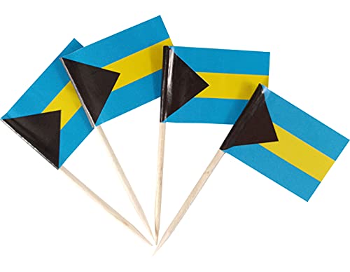 Cure-dents drapeau Bahamas pour cocktail pique cupcake et décoration buffet lot de 200