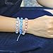 KELITCH Mermaid Moonstone Bracelet For Women Link Strand Friendship Glass Beaded Bracelet Handmade Fashion Jewelry - Blue