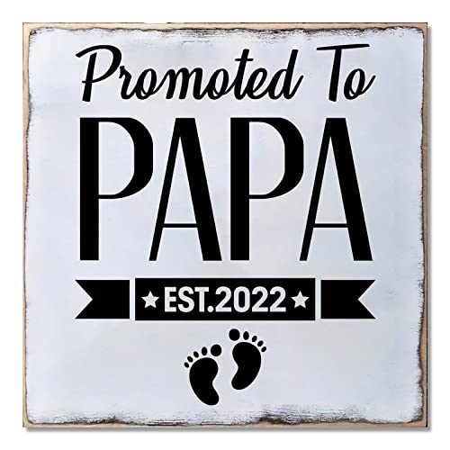 Panneau bois Promoted To Papa idée cadeau annonce grossesse originale
