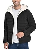 Pioneer Camp Men's Winter Puffer Jacket Sherpa Lined Hooded Water Resistant Midweight Warm Insulated Quilted Down Coat Parka