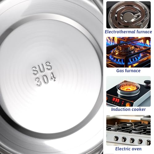 3-Piece Double Boiler, Chocolate Melting Pot Set Include 2500ml/2.3QT Mixing Bowl and 4000ml/3.63qt Stainless Steel Pot, Silicone Spatula, For Candy, Soap Wax Candle Making Supplies, Induction Safe