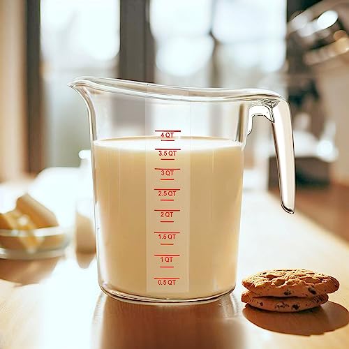Amazing Abby - Melissa - 128-Ounce Plastic Measuring Pitcher (1-Pack), 16-Cup (4-Quart) Food-Grade Measuring Jug, Unbreakable, Stackable, Dishwasher-Safe, Great for Oil, Vinegar, Flour, and More by Amazing Abby - Image 2