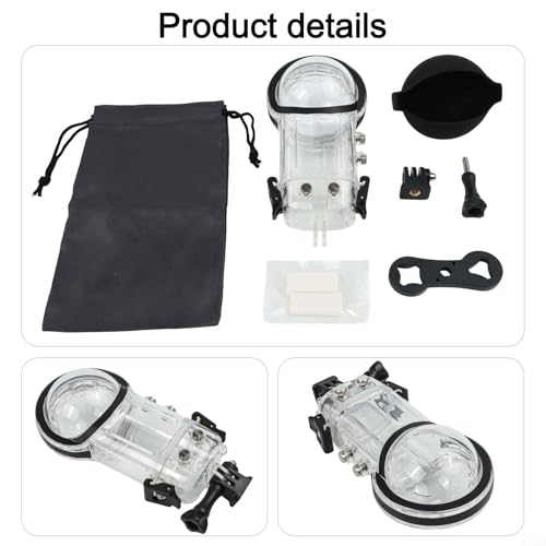 Carcasa de buceo para Insta360 X5 impermeable 50m PC caja de protección transparente 7