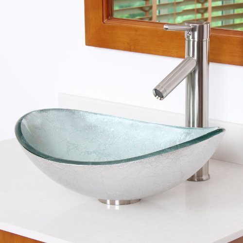 Hand Painted Foil Boat Shaped Oval Bowl Bottom Vessel Bathroom Sink Sink Finish: Silver #TOP4