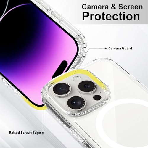 Image of FanTEK Phone Case Compatible with iPhone 14 Pro Max 6.7 Inch, Magnetic Case Clear Protective Bumper Hard Back Cover