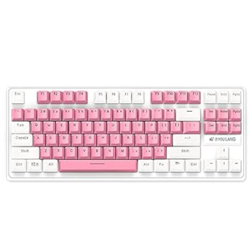 Tobo A300 Mechanical Gaming Keyboard Mix Backlit 4 Types Switch Gamer Keyboard Double Color Injection Keycaps Ergonomic (Pink and White)