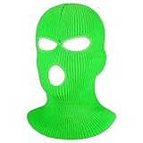 [COMFORTIS] バラクラバ 目出し帽 防寒 冬用 フェイスマスク フルフェイスマスク ニット帽として併用可能 (ネオングリーン)