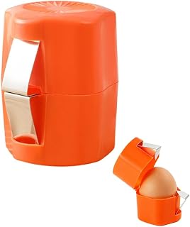 Egg Shell Opener, 2026 New Egg Shell Cutter, Handheld Egg Opener for Hard Boiled Eggs, Egg Cracker Tool for Raw Eggs, Stainless Steel Eggshell Breaker Egg Shell Cutter (1, Orange)