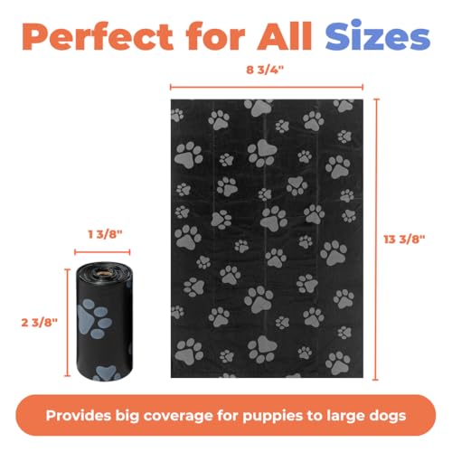 Image of Best Pet Supplies Dog Poop Bags for Waste Refuse Cleanup, Doggy Roll Replacements for Outdoor Puppy Walking and Travel, Leak Proof and Tear Resistant, Thick Plastic - Black, 150 Bags