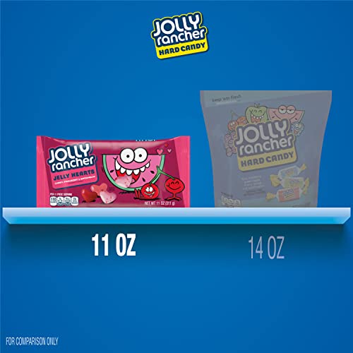 Jolly Rancher Assorted Fruit Flavored Jelly Hearts Candy, Valentine's Day, 11 Oz Bag #TOP5