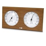 LaJa26 Sauna Thermo-Hygrometer - FSC Thermo-Espenholz - Misst Temperatur &...