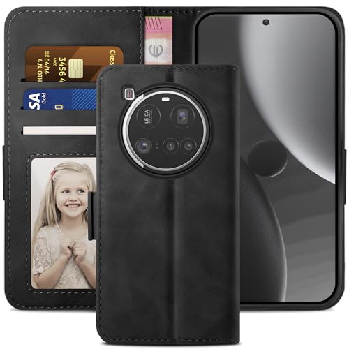 YATWIN für Handyhülle Xiaomi 15 Ultra Hülle Premium Schutzhülle Klappbar für Xiaomi 15 Ultra Hülle Leder mit Kartenfach Ständer Magnet Handytasche Klapphülle für Xiaomi 15 Ultra Case Schwarz