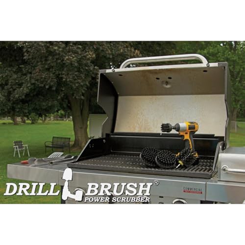 Drillbrush BBQ Grill Cleaning Kit - Safe Nylon Grill Brush | Drill Brush Set - Ultra Stiff Power Scrubber Attachments for Loose Paint, De-Scaling Rust and Graffiti Removal on Stone, Brick and Masonry