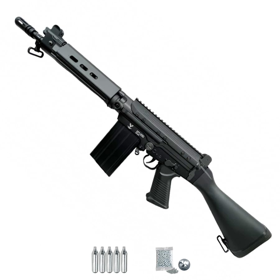 Carabina Huntsman Arms Fal (4,5mm) | Pack Que Incluye: Rifle Tipo metralleta semiautomática de Aire comprimido + CO2 + balines (Bolas de Acero BB's)