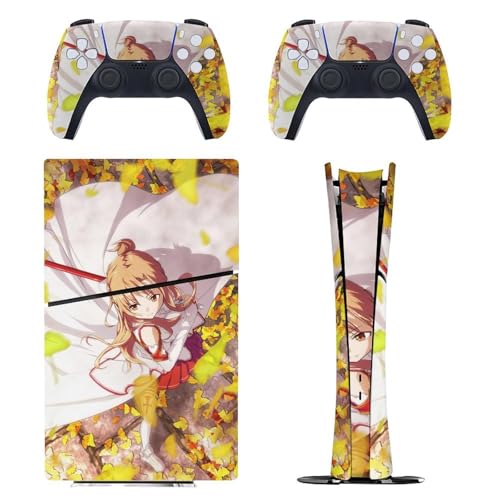 PS5 Slim �p �X�L���V�[�� �G���L�����N�^�[�� �\�[�h�A�[�g�E�I�����C�� SAO �A�X�i �{�̂ƃQ�[���R���g���[���[��p�X�e�b�J�[ �y�����݌v �f�W�^���E�G�f�B�V������p�z ���^�V�[�� �{�̕ی� �X���� �A�N�Z�T���[ �w��/��/����/�ق���h�~ ��