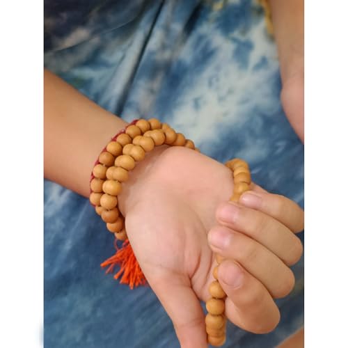 Image of Japa Mala 108 Beads | 108 Mala for Jaap | Sandalwood Mala | Chandan Mala | Jap Mala 108 Beads Mala for Chanting| Japamala 108 Beads Original |