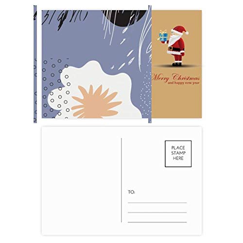 Cartes postales de Père Noël Blanc Violet pour décorer votre table de réveillon