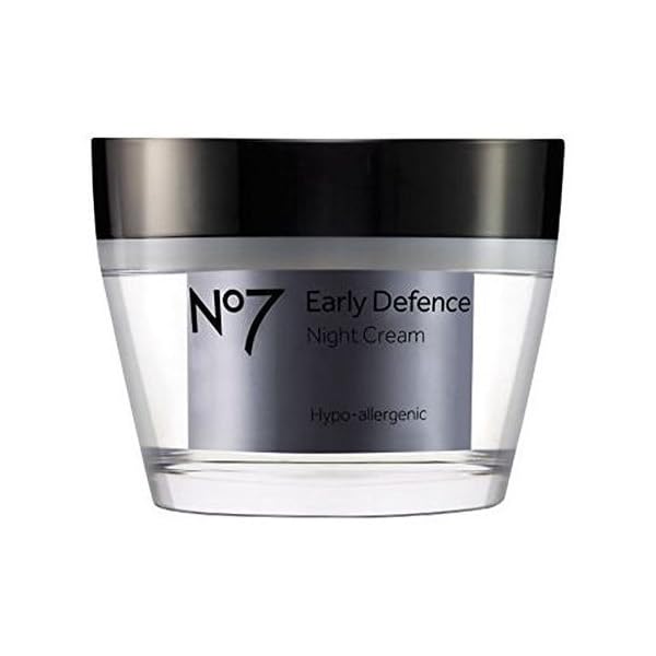 No7 Early Defence Hypo-Allergenic Night Cream - Lightweight Hydrating Face Cream - Lipopeptides & Vitamin A for Fine Lines and Wrinkles - Night Time Face Moisturizer with Retinyl Palmitate (50ml)
