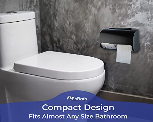 Commercial Toilet Paper Dispenser Wall Mount, Double (2 Roll) Locking Toilet Paper Holder (Black), Compact Two Roll, Side By Side Design Tissue Paper Dispenser (Dispensador De Papel Higienico Doble) #TOP6
