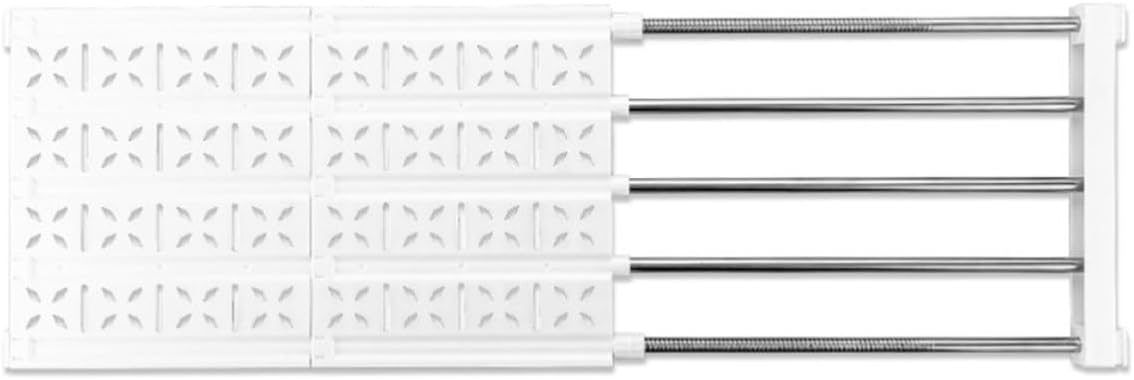 Ciieeo Adjustable Closet Shelf Divider White with Steel Tube, 56-73cm